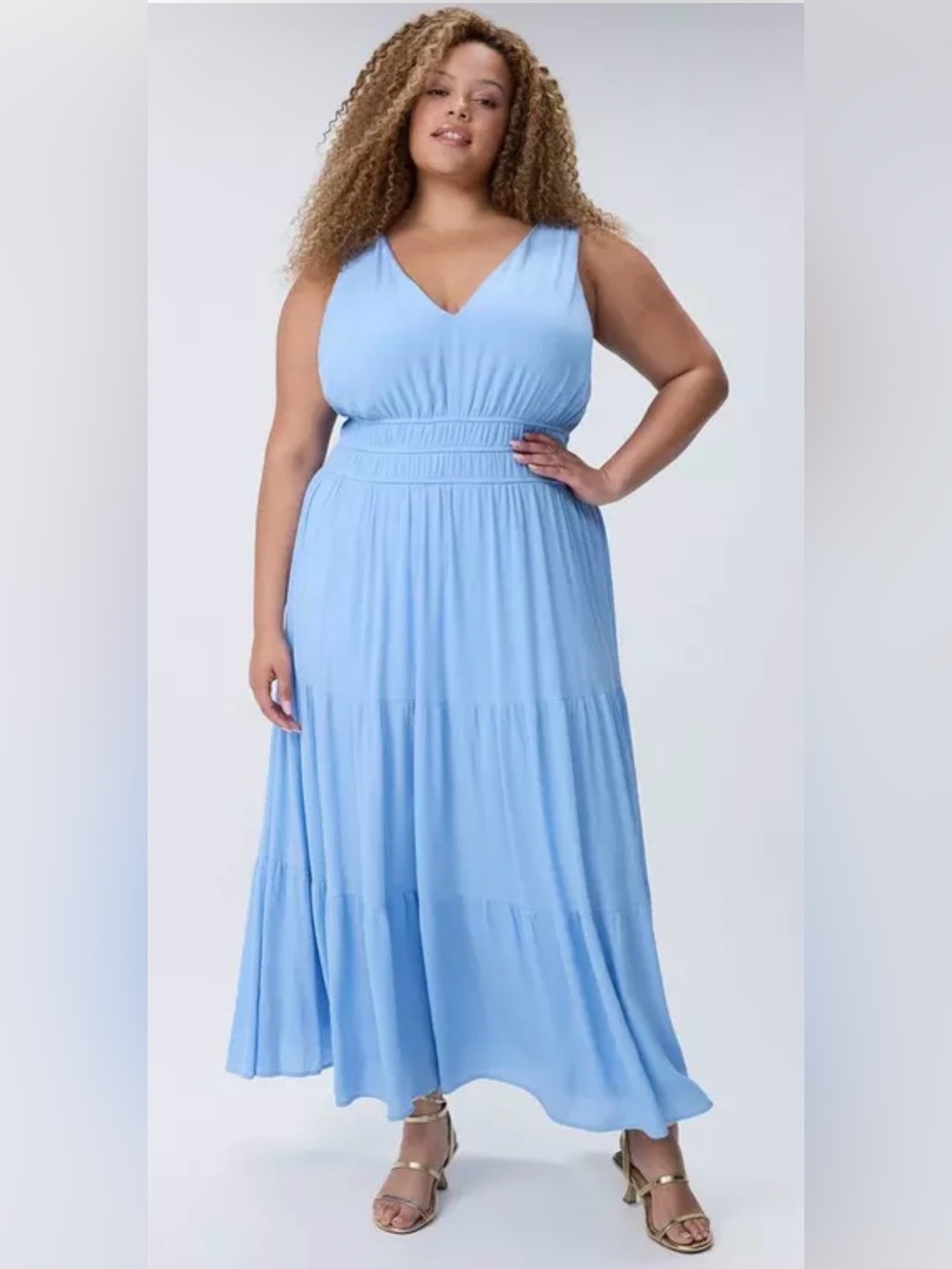Torrid V-Neck Tiered Maxi Dress